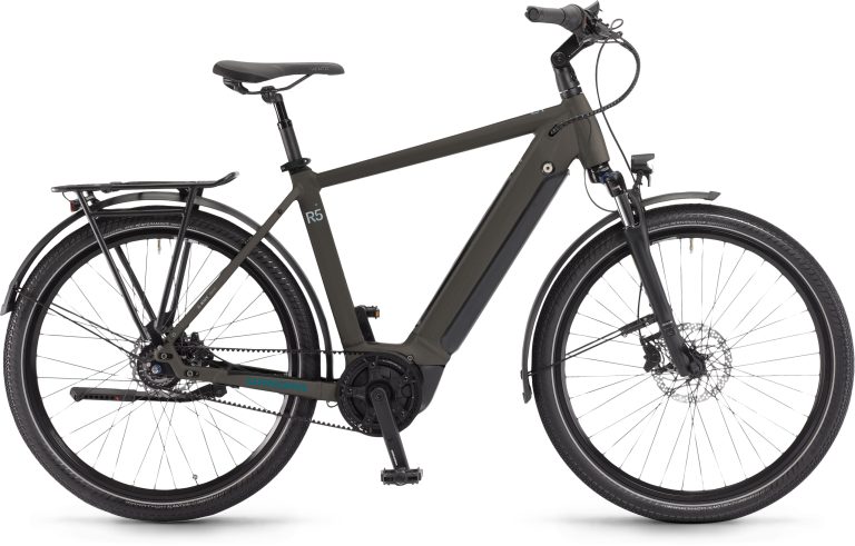 Winora Sinus R5f coloris peat mat, vélo de trekking électrique à cadre haut