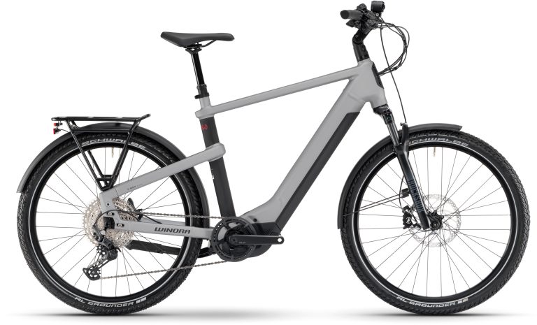 Winora Yakun X12 Unisex 2024, vélo de trekking électrique à cadre haut, vue de profil