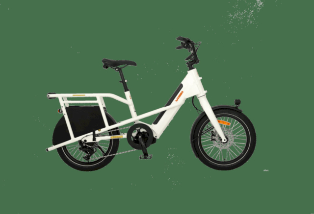 Yuba mini Boda Boda, vélo cargo longtail compact à roues de 20 pouces, vue de profil