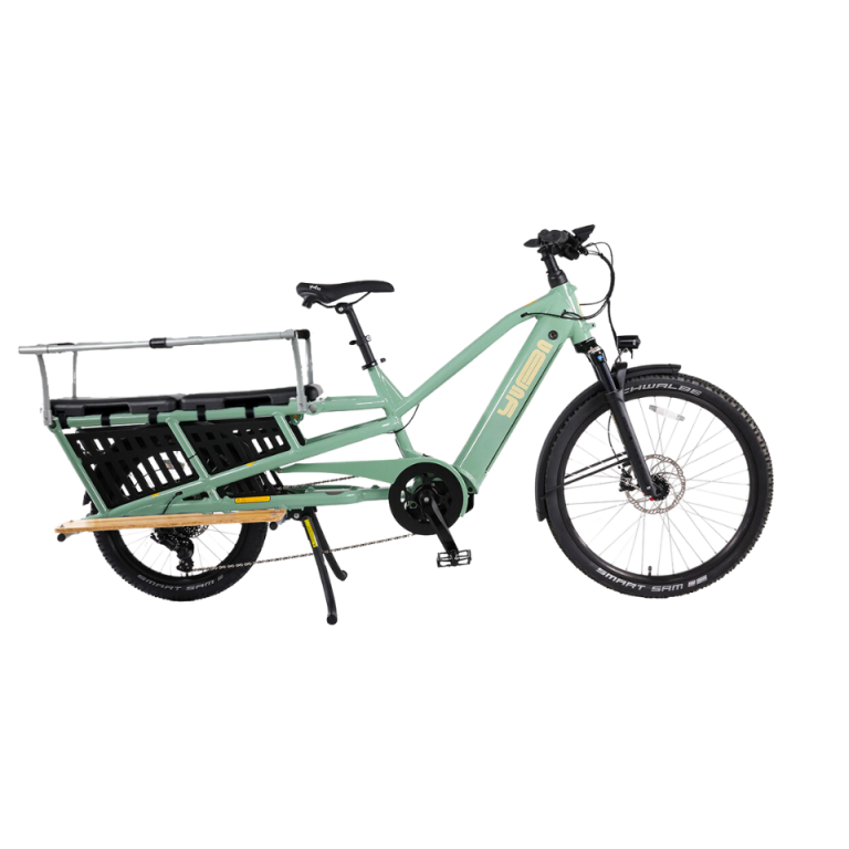 Yuba Spicy Curry+ Family Edition Lunar, vélo cargo longtail électrique, vue de profil