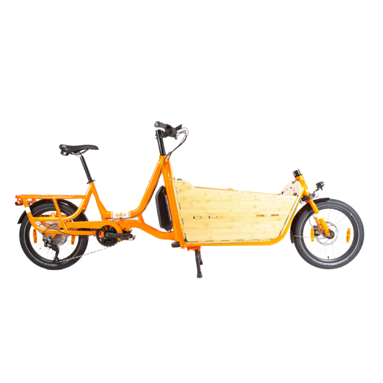 Yuba Supercargo CL Family Edition Bamboo Box orange, vélo cargo électrique