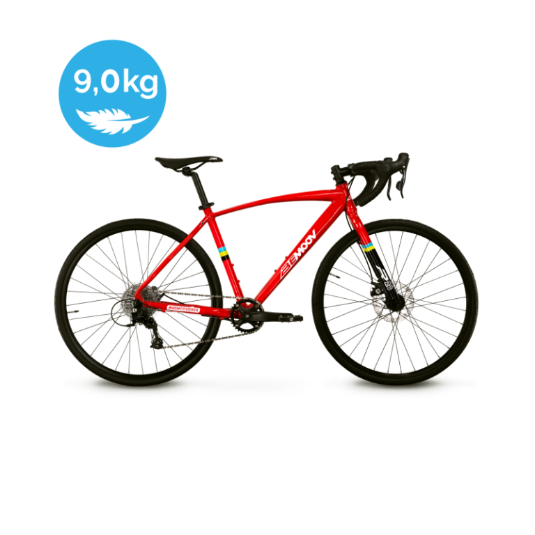 Vélo route junior Bemoov R26 de 26 pouces à cintre plongeant, vue de profil