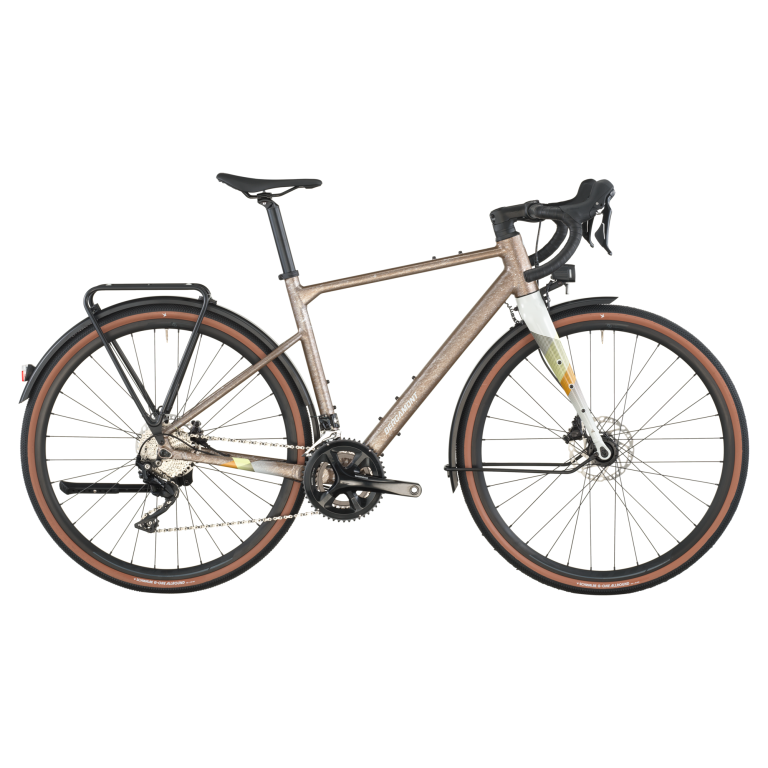 Bergamont Grandurance RD 20 2026, gravel de liaison à moyeu dynamo et groupe Shimano 105, vue de profil