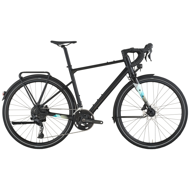 Bergamont Grandurance RD 30 2026, gravel de trajet à moyeu dynamo et transmission Shimano Cues, vue de profil