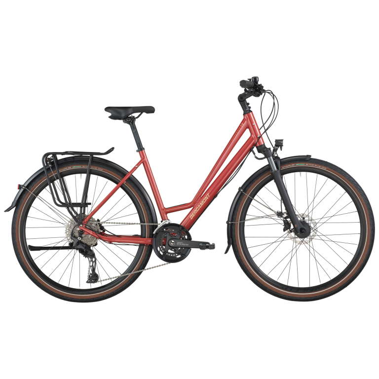 Bergamont Vitess 30 Amsterdam 2026, vélo de trekking urbain coloris metallic red, vue de profil