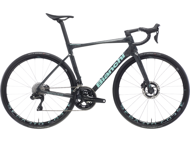 Bianchi Specialissima RC en Shimano Dura-Ace Di2, vélo de route carbone de compétition, vue de profil