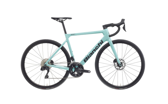 Bianchi Sprint ICR en Shimano 105 Di2, vélo de route carbone à câbles intégrés, vue de profil