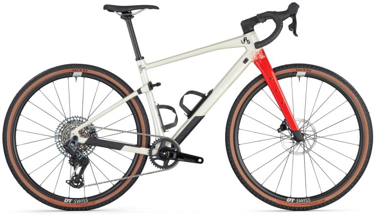 BMC URS 01 FOUR 2025, gravel carbone à potence suspendue Redshift, vue de profil