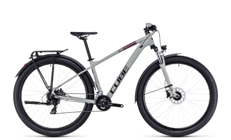 Cube Access WS Allroad 2024, VTT semi-rigide féminin équipé à cadre aluminium, vue de profil