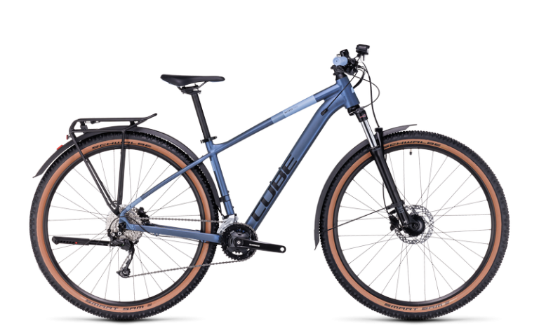 Cube Access WS Pro Allroad 2024, VTT semi-rigide féminin équipé à cadre aluminium, vue de profil