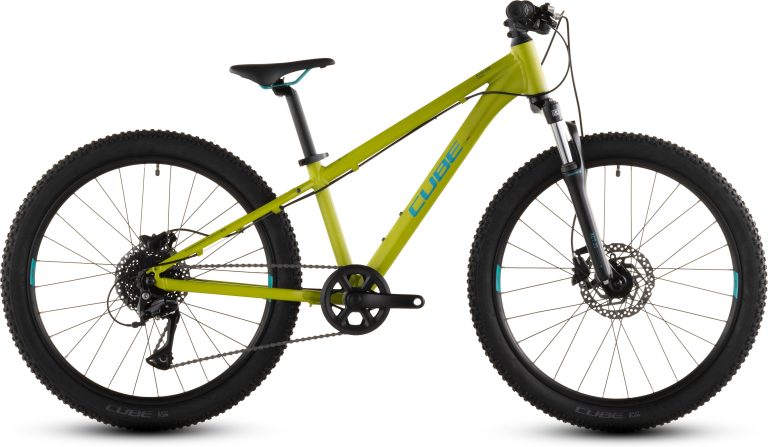 Cube Acid 240 Disc, vélo enfant à fourche suspendue et freins à disque, vue de profil