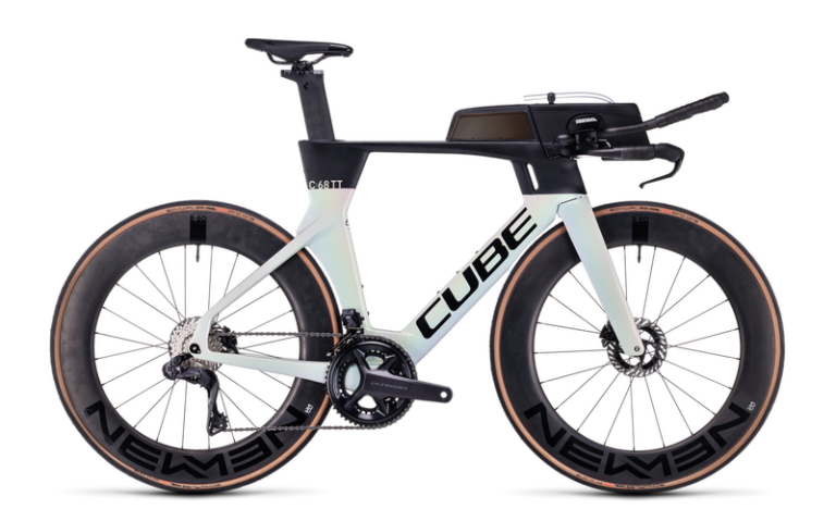 Cube Aerium C:68 TT SLX LOW 2024 gris, vélo de contre-la-montre carbone, vue de profil