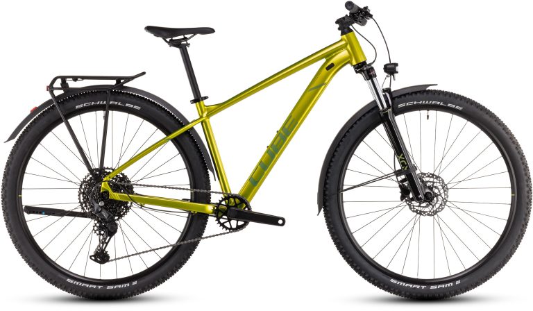 Cube Aim SLX Allroad 2025, VTT semi-rigide aluminium à transmission onze vitesses, vue de profil