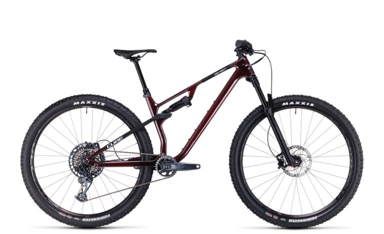 Cube AMS ONE11 C:68X Pro 29 2024, VTT tout-suspendu de cross-country à cadre carbone, vue de profil