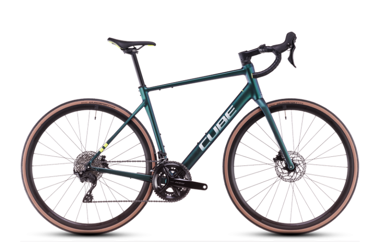 Cube Attain SLX 2025 jaune et vert, vélo de route aluminium à gaines intégrées