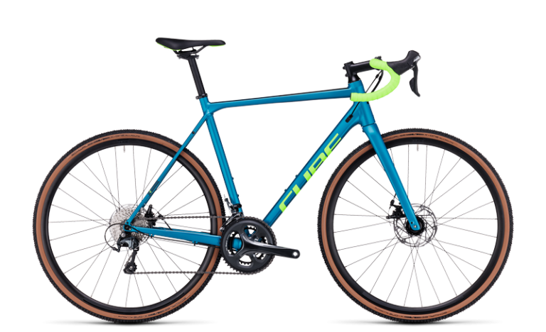 Cube Cross Race 2024, vélo de cyclo-cross en aluminium à fourche carbone, coloris flashpetrol´n´green, vue de profil