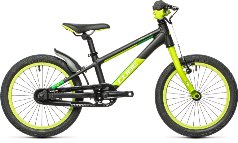 Cube Cubie 160 2021, vélo enfant 16 pouces noir et vert à cadre aluminium