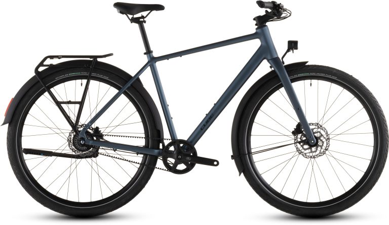 Cube Editor Pro FE 2026, vélo urbain équipé à courroie Gates, vue de profil