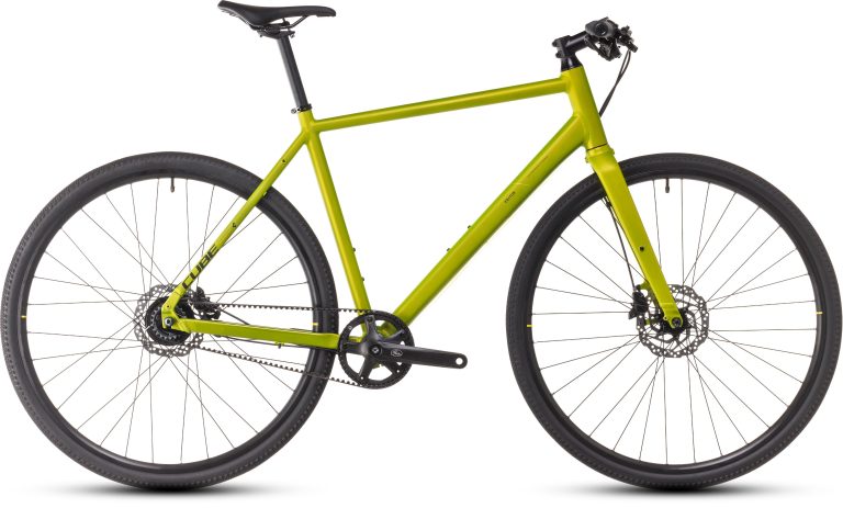 Cube Editor Race 2025, vélo urbain léger à cadre aluminium et cintre plat, vue de profil