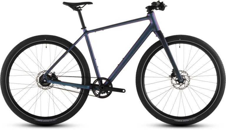 Cube Editor SLX 2026, vélo urbain sportif à courroie et fourche carbone, vue de profil