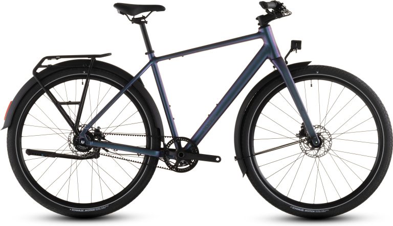 Cube Editor SLX FE 2026, vélo urbain à moyeu Alfine et courroie Gates, vue de profil
