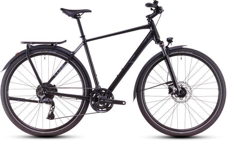 Cube Kathmandu Pro 2025, vélo de trekking aluminium à porte-bagage intégré, vue de profil
