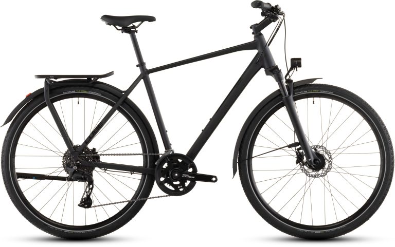 Cube Kathmandu Pro 2026 coal, vélo de trekking aluminium à porte-bagage intégré, vue de profil
