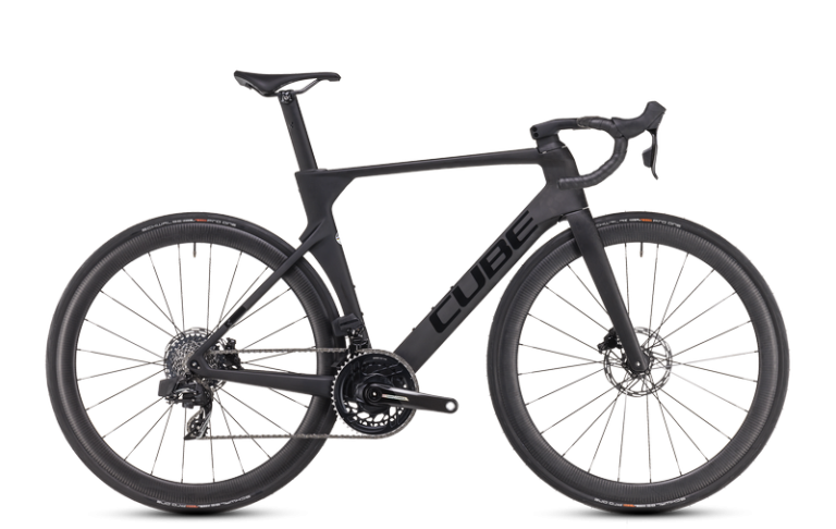 Cube Litening AERO C:68X Pro 2024, vélo de route aérodynamique à cadre carbone, coloris carbon´n´black, vue de profil
