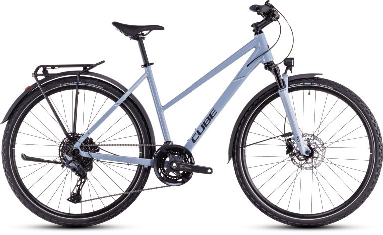 Cube Nature EXC Allroad 2025, vélo de trekking équipé à fourche à air, vue de profil
