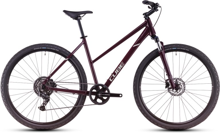 Cube Nature ONE 2025, vélo de trekking tout chemin à fourche suspendue, vue de profil