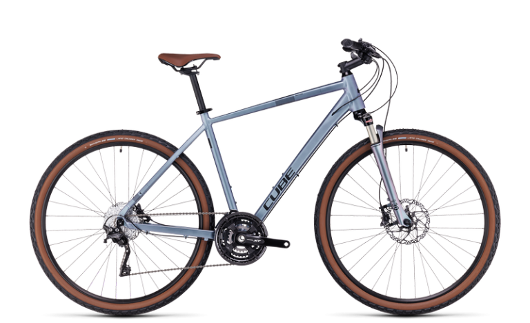 Cube Nature SLX 2024 noir, vélo tout chemin léger à cadre haut, vue de profil
