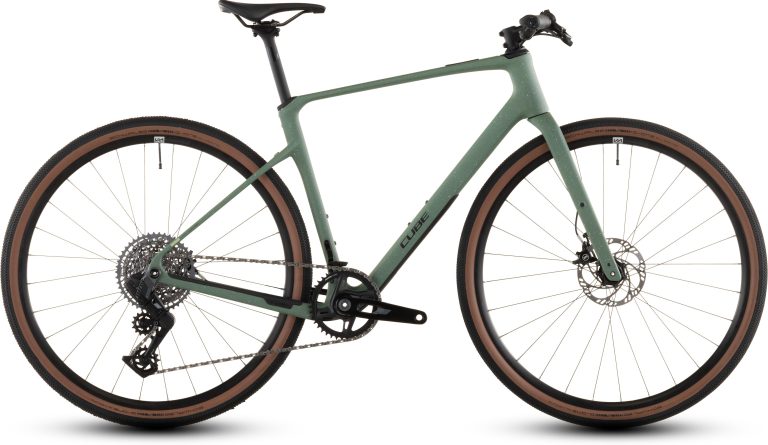 Cube Nulane C:62 SLT 2026, gravel carbone à cintre plat, vue de profil