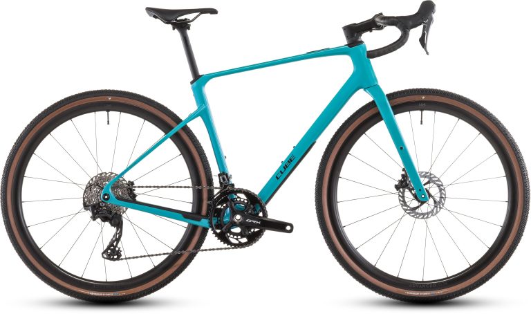 Cube Nuroad C:62 Pro 2026, gravel carbone à transmission Shimano GRX, vue de profil
