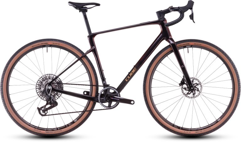 Cube Nuroad C:62 SLX 2025, gravel carbone à transmission SRAM sans fil, vue de profil