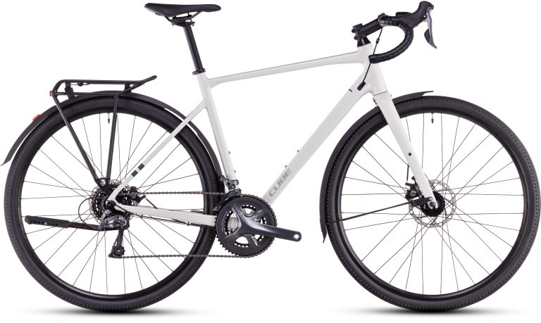Cube Nuroad ONE FE 2025, gravel à cadre aluminium et fourche carbone, vue de profil