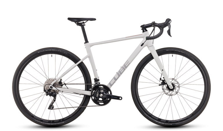 Cube Nuroad WS 2024, gravel aluminium de la série féminine à fourche carbone, vue de profil