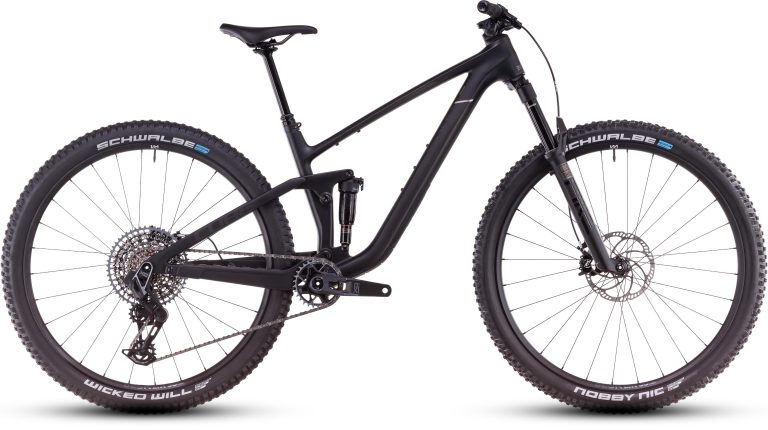 Cube Stereo ONE22 C:62 SLX 29 blackline, VTT de trail carbone tout-suspendu, vue de profil