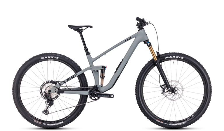 Cube Stereo ONE44 C:62 Race, VTT de trail carbone tout-suspendu à 140 mm, vue de profil