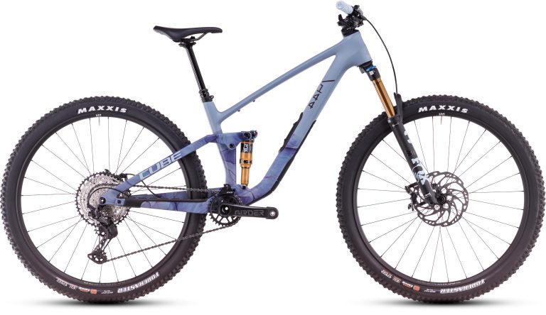 Cube Stereo ONE44 C:62 Race 29 (2025), VTT tout-suspendu carbone de trail, vue de profil