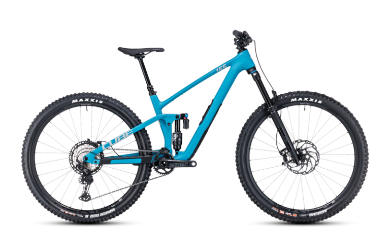 Cube Stereo ONE55 C:62 SLX en 29 pouces, VTT d’enduro carbone tout-suspendu, vue de profil