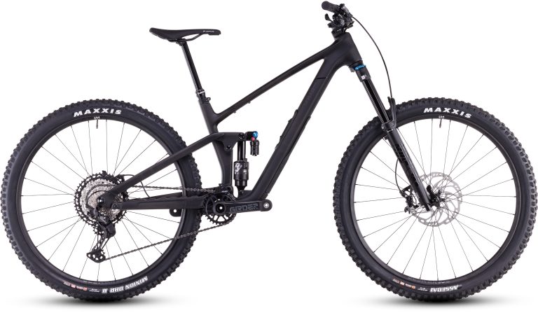 Cube Stereo ONE55 C:62 SLX 29 blackline, VTT d’enduro carbone tout-suspendu, vue de profil