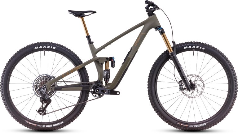 Cube Stereo ONE55 C:62 TM 29 (2025), VTT tout-suspendu carbone d’all-mountain, vue de profil