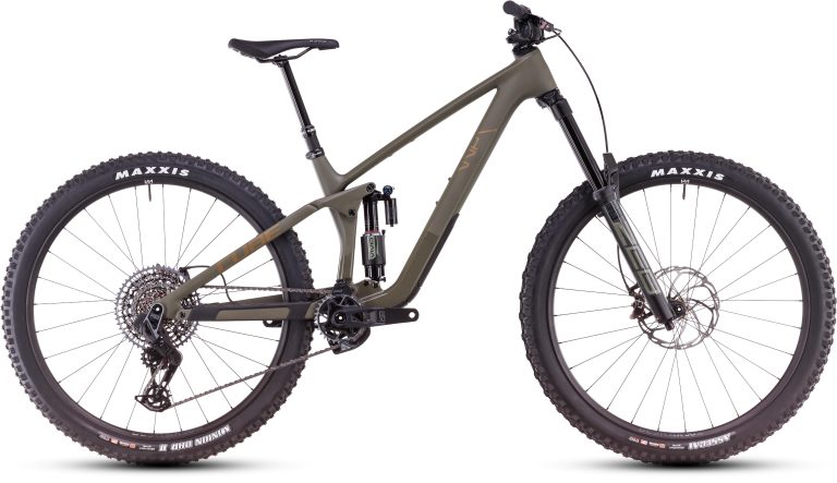 Cube Stereo ONE77 C:68X TM 2025 en 29 pouces, VTT d’enduro carbone à transmission électronique, vue de profil