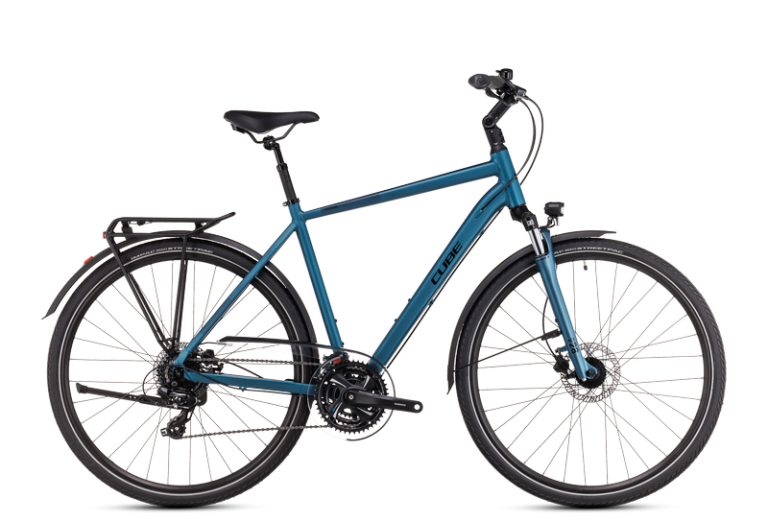 Cube Touring ONE 2024, vélo de trekking à cadre haut aluminium, vue de profil