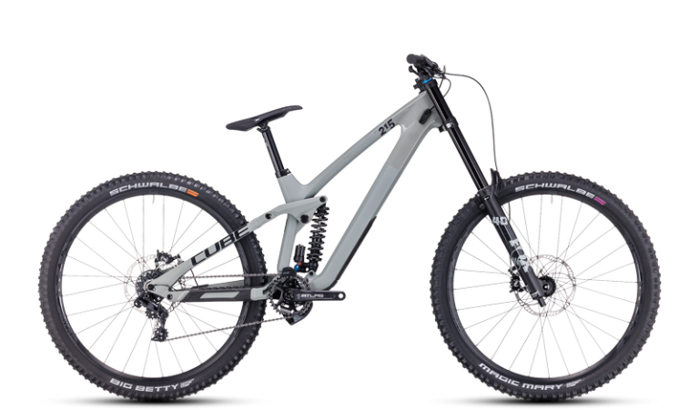 Cube TWO15 HPC SLX 29 en coloris swampgrey´n´black, VTT de descente carbone à fourche Fox 40