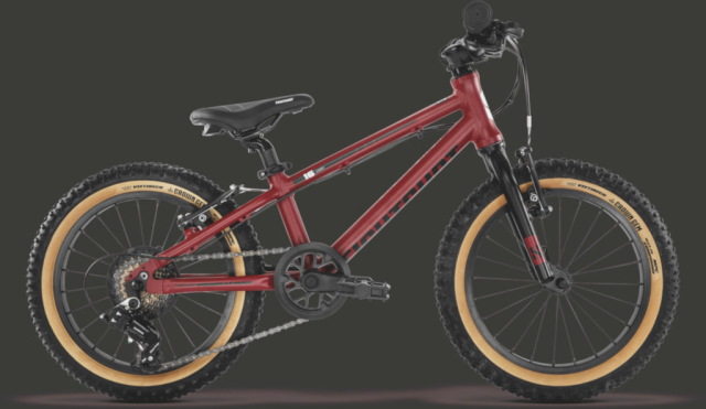 Eightshot COADY 16 SL rouge groovy, vélo enfant 16 pouces à fourche rigide, vue de profil