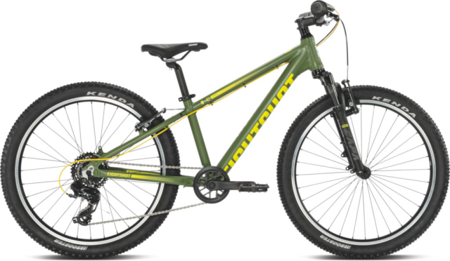 Eightshot COADY 24 FS vert, vélo enfant 24 pouces à fourche suspendue et freins V-brake, vue de profil