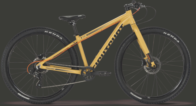 Eightshot COADY 27.5 SL DISC sable, vélo enfant 27,5 pouces à fourche rigide et freins à disque, vue de profil