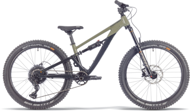 Eightshot GROOT 246 forêt, VTT enfant tout-suspendu 24 pouces à 120 mm de débattement, vue de profil