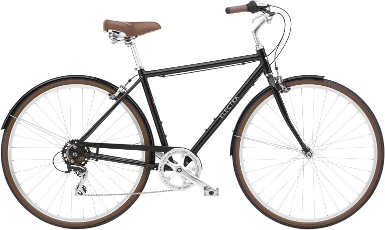 Electra Le Loft 7D Step-Over 2022, vélo de ville à cadre haut et guidon relevé, vue de profil